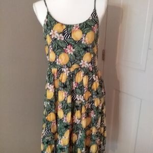 Dress, medium, black, yellow